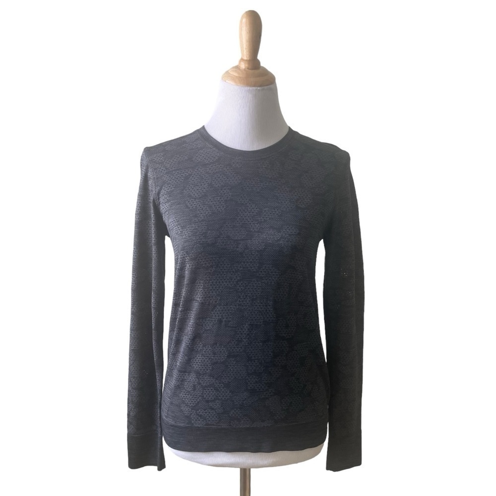 Lululemon Breeze By Long Sleeve Polar Spots Lunar Rock / Graphite Grey Size 10 - Picture 2 of 10
